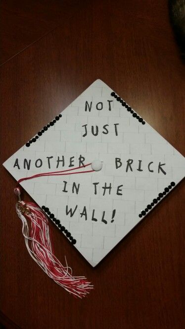 I wanted to do something Pink Floyd related for my graduation cap, so I came up with this! Song Lyrics Graduation Cap, Rock Music Graduation Cap, Senior Cap Designs, Pink Floyd Graduation Cap, Arctic Monkeys Graduation Cap, Rock Graduation Cap, Grunge Graduation Cap, David Bowie Graduation Cap, Goth Grad Cap