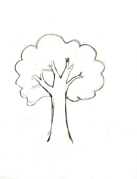 How to draw a tree tutorial Tree Drawing For Kids, Draw Tree, Family Tree Drawing, Trees Drawing Tutorial, Draw A Tree, Tree Drawing Simple, Tree Drawings Pencil, Cartoon Trees, Cartoon Drawing Tutorial