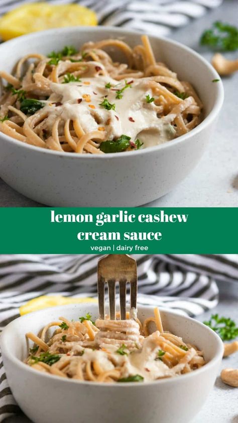 Dairy Free Recipe, Cashew Cream Sauce, Cashew Sauce, Garlic Cream Sauce, Butter Pasta, Best Pasta Recipes, Cashew Cream, Zucchini Recipes, New Family