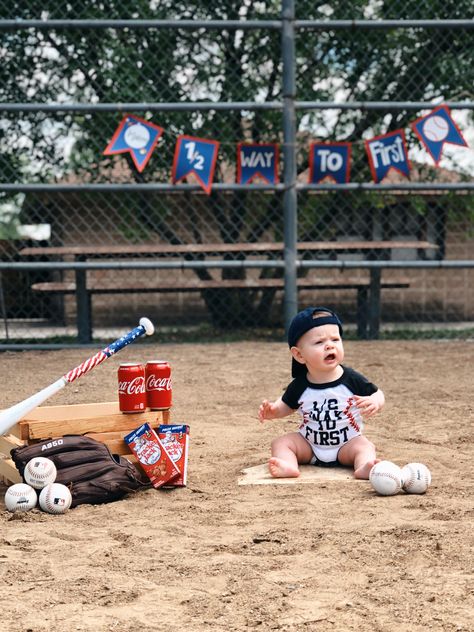 Half Way To 1st Baseball, Halfway To First Baseball Photoshoot, Halfway To First Photoshoot, Half Way To First Baseball Pictures, Half Way To First Photo Shoot, Half Way To First Baseball, Halfway To First Baby Photoshoot, Half Way To One Baby Pictures Boy, Half Birthday Photoshoot Boy