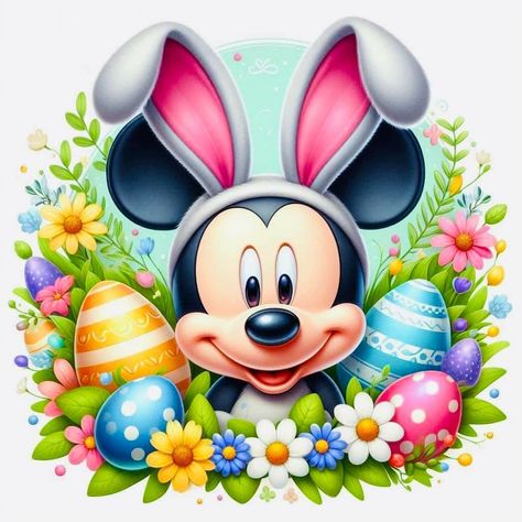 Easter Canvas Art, Mickey Mouse Background, Mickey Mouse Illustration, Mickey Mouse Wall, Teddy Pictures, Disney Best Friends, Mouse Wall, Easter Canvas, Disney Easter