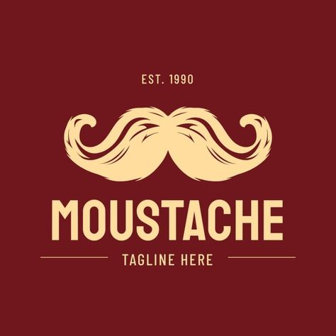 Duotone Vintage Moustache Logo Moustache Logo, Brand Kit, Home Logo, Free Graphic Design, Logo Templates, Social Media Platforms, Say Hello, Texts, Branding Design