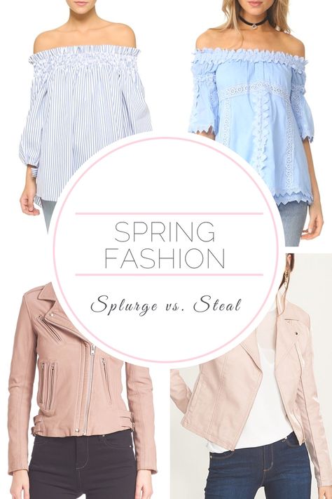 Splurge vs Steal | Spring Fashion Finds Splurge Vs Steal, Spring Inspiration, Outfit Posts, Spring Dresses, Off Shoulder Blouse, Must Haves, Checks, Spring Fashion, Nordstrom