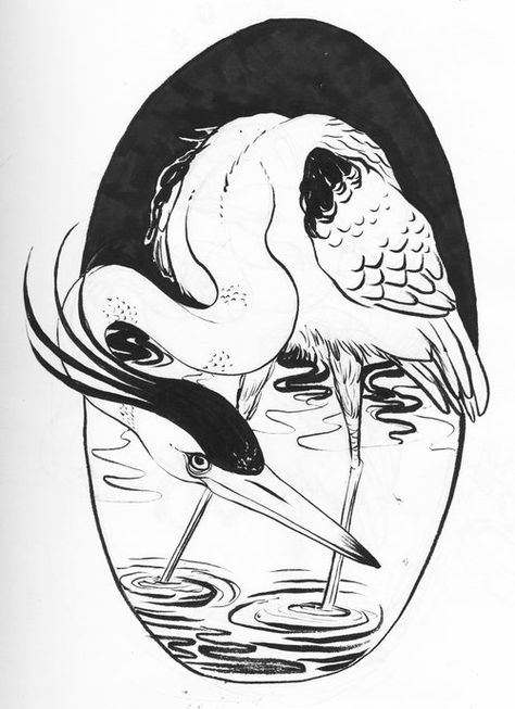 blue heron Egret Tattoo Design, Blue Heron Sketch, Heron Drawing Simple, Grey Heron Tattoo, Heron Sketch, Blue Heron Tattoo, Heron Drawing, Heron Logo, Heron Illustration