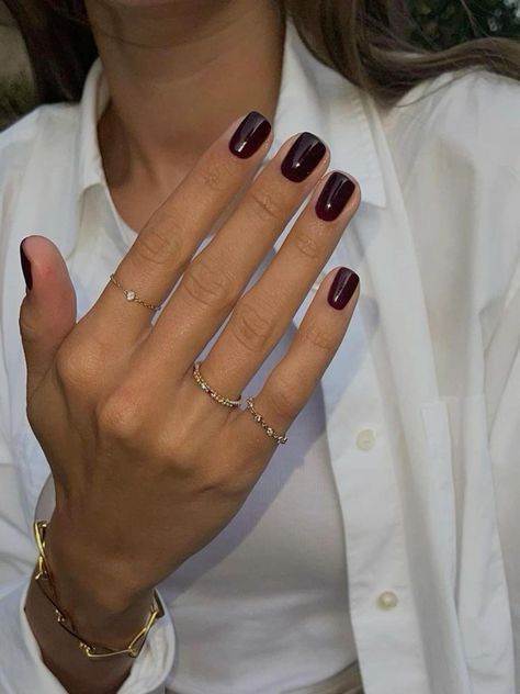 Boho Nails, Milky Nails, Casual Nails, Burgundy Nails, Dark Nails, Neutral Nails, Minimalist Nails, Manicure Y Pedicure, Classy Nails