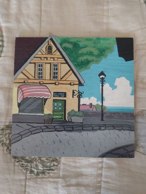 Acrylic on wood, 2021 Painting Ideas Asthetics, Acrylic Canvas Painting Ideas Aesthetic, Kikis Delivery Service, Diy Canvas Art Easy, Disney Canvas Art, Epic Drawings, Small Canvas Paintings, Flower Painting Canvas, Simple Canvas Paintings