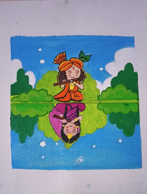 https://www.instagram.com/p/CRX4H5snjeT/?utm_source=ig_web_copy_link Drawing Ideas Of Radha Krishna, Lord Krishna Easy Paintings, Krishna Easy Art, Radha Krishna Cute Painting, Cute Krishna Canvas Painting, Radhe Krishna Easy Drawing, Asthetic Paintings Vintage 90s, Radha Krishna Art Easy, Radha Krishna Craft