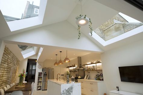 Large Velux Windows, Gable Roof Extension, Side Return Kitchen Extensions, Hip Roof Design, Side Return Extension, Roof Lights, Building Extension, Apex Roof, Side Return