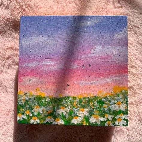 Mini Toile, Sky Art Painting, Small Canvas Paintings, Simple Canvas Paintings, Cute Canvas Paintings, Easy Canvas Art, Hur Man Målar, Soyut Sanat Tabloları, Easy Canvas Painting