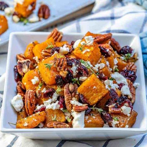 Honey Roasted Butternut Squash Recipe | Healthy Fitness Meals Butternut Squash Fennel Recipes, Honey Roasted Butternut Squash, Butter Squash Recipe, Butternut Squash Recipe, Paleo Meals, Healthy Fitness Meals, Squash Recipe, Thanksgiving Side, Honey Roasted