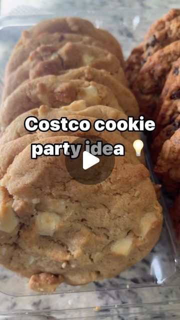 Sofy Saavedra on Instagram: "I love Costco bakery cookies, they’re so fresh, soft and delicious. These cookies are the first thing to fly at parties! All you do is get 4x6” bags with ties or 4x6 self sealing bags.  2” custom stickers give them a very personal touch. They honestly look homemade, and are perfect if you’re on a budget 😊  **Comment the word “bag” and I’ll send you the link to my favorite self sealing bags for these cookies!**  Follow for more dessert table ideas! #costco #cookies #party #dessert #dessertidea #chocolate #chocolatechip #chocolatechip #desserttable" Cookie Treat Bags, Packing Cookies For Sale, Costco Cookies, Costco Chocolate Chip Cookies, Best Way To Pack Cookies For Shipping, Costco Bakery, Single Cookie, Cookie Display, Costco Meals