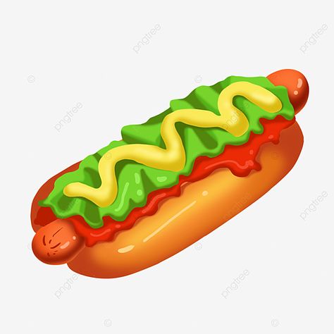 Hot Dog Clipart, Hot Dog Png, Food Hot Dog, American Hamburger, Hotdog Sandwich, American Flag Painting, American Fast Food, Flag Painting, Dog Png