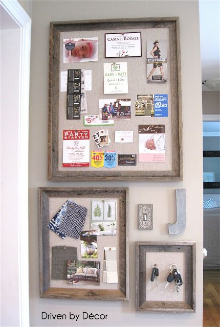 Driven By Décor: DIY Reclaimed Wood Framed Bulletin Boards Hobby Lobby Frames, Diy Restoration Hardware, Diy Bulletin Board, Driven By Decor, Reclaimed Wood Frames, Paper Clutter, Board For Kids, Center Ideas, Memo Boards