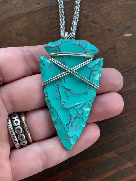 Sagittarius Jewelry, Arrowheads Jewelry, Arrowheads Design, Wire Wrapped Turquoise, Byzantine Chain, December Birthstone Jewelry, Arrowhead Necklace, Unique Jewelry Gifts, Local Jewelry