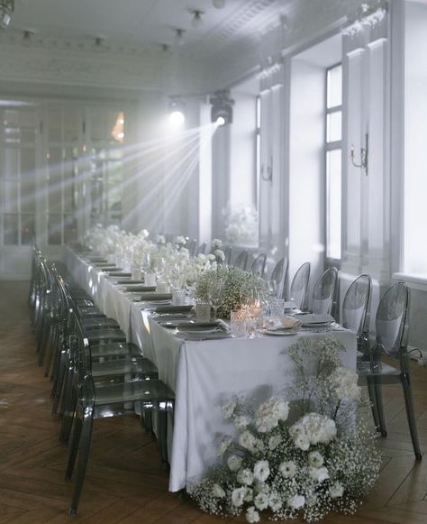 Classy and Elegant Wedding Ideas Ghost Chair Wedding, Classy And Elegant Wedding, Chairs Wedding, Elegant Wedding Ideas, Grey Ghost, White Linens, Ghost Chairs, Classy And Elegant, Gray Weddings