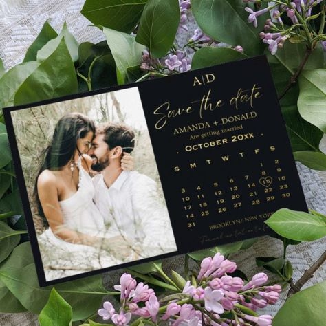 Green Calendar, Gold Save The Dates, Laid Back Wedding, Relaxed Wedding, Foil Invitations, Modern Glam, Save The Date Card, Gold Wedding Invitations, Glam Style