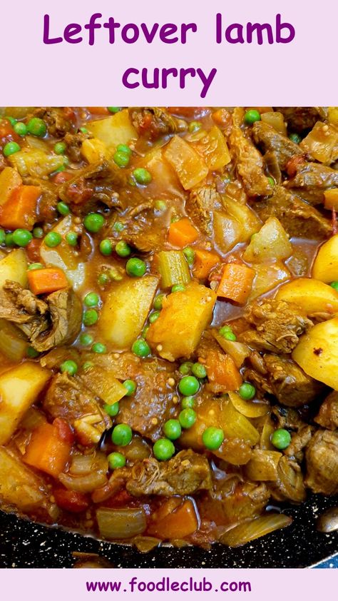 Close up of leftover lamb curry. Leftover Roast Lamb Recipes, Lamb Leftover Recipes, Leftover Lamb Curry, Leftover Lamb Recipes, Curry With Vegetables, Leftover Roast Lamb, Lamb Sandwich, Leftover Lamb, Pan Dishes