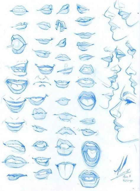 Drawing Faces Ideas, Drawing Faces For Beginners, Comic Anatomy, Mouth Drawing, Drawing Hands, Drawing Eyes, Lips Drawing, Face Sketch, Charcoal Drawings