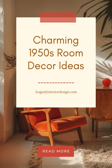 Explore 1950s room decor ideas featuring Mid-Century Modern furniture and nostalgic design elements. This pin captures the essence of charming vintage style and how it can enhance your home. Retro Interior Design 1970s Mid Century, Art Deco Meets Mid Century Modern, 1950 House Interior, Mid Century Modern Inspiration, 1950s Home Aesthetic, 1950 Interior Design, Retro Interior Design 1970s, Mid Century Logo, Retro Design Interior