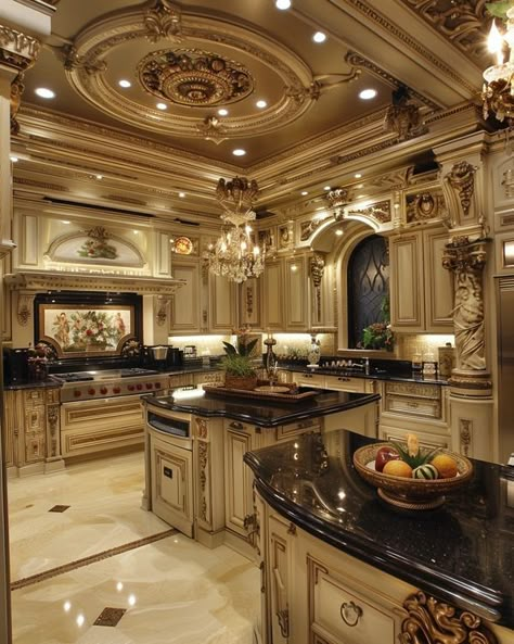 Rich Kitchen Luxury, Huge Kitchen Luxury, House Design Luxury, Fancy Kitchen, 200 Dollars, Kitchen Design Gallery, Luxury Mansions Interior, Old School Bus, Elegant Kitchen Design