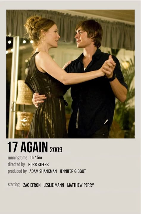 17 Again Movie, Minimalistic Polaroid Poster, Thomas Lennon, Polaroid Movie Poster, 17 Again, Romcom Movies, Leslie Mann, Movies To Watch Teenagers, Most Paused Movie Scenes