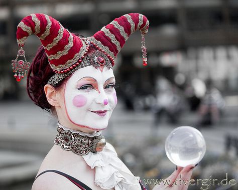 Jester Female Jester Costume, Female Jester, Jester Cosplay, Vintage Jester, Jester Halloween, Jester Makeup, Medieval Jester, Jester Outfit, Clown Costumes