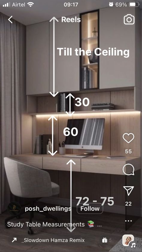 Study Table With Dimensions, Hanging Study Table Design, Study Room Storage Ideas, Study Table Measurements, Small Bedroom Workspace Ideas, Small Study Room Decor, Modern Desk Area, Working Room Ideas, Study Table Dimensions