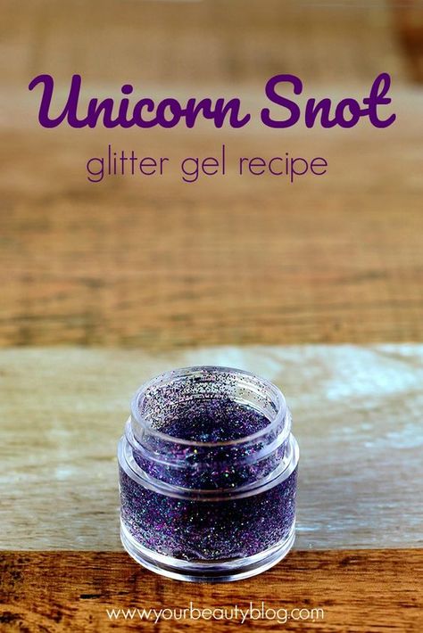 Unicorn Snot Glitter Gel Recipe Diy Hair Glitter, Glitter Hair Gel, Unicorn Snot, Glitter Projects, Bath Salts Recipe, How To Make Glitter, Diy Unicorn, Hair Glitter, Diy Glitter