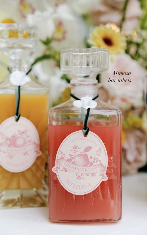 Bridal Shower Bar Cart, Bridal Shower Floral Bar, Floral Mimosa Bar, Morning Of Wedding Mimosa Bar, Champagne Bar Bridal Shower Mimosas, Wedding Day Mimosa Bar Mornings, Mediterranean Wedding, Bridal Shower Inspo, Party Tablescapes