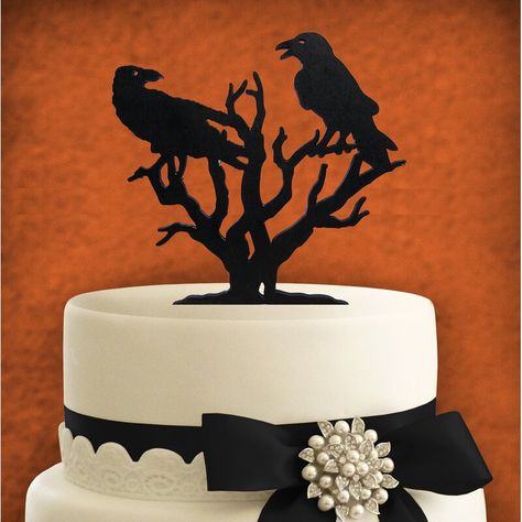 Witchy Wedding Cake, Goth Wedding Cake, Haloween Cakes, Witchy Wedding, Hunting Cake, Party Supply Kits, Wooden Cake Topper, Halloween Cake Topper, Wood Cake Topper