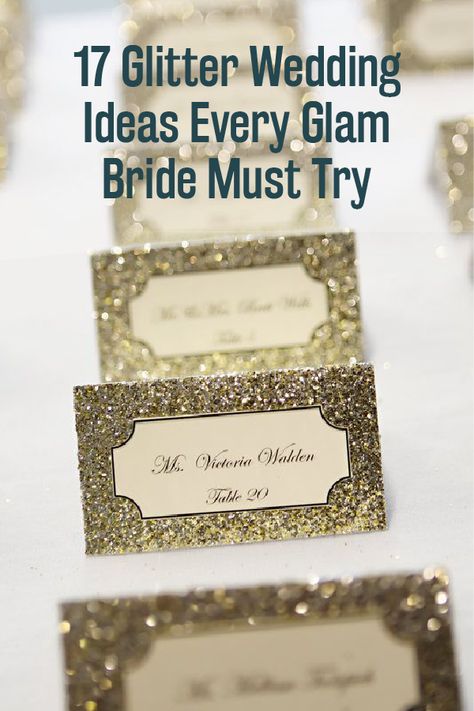 Here are some glamorous wedding ideas for brides who love sparkle. See DIY centerpieces, save the dates, table cards, and wedding decorations.  #glam #wedding #weddingideas #DIY #decorations #decor #tablecards #savethedates Sparkly Table Decorations, Sparkle Wedding Decor, Glitz And Glam Table Decorations, Glitter Wedding Ideas, Wedding Extras, Future Inspiration, Glam Bride, Sparkly Wedding, Creative Invitations