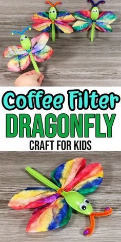 Are you looking for a fun and simple craft idea this summer? Check out these easy coffee filter dragonflies. Using a few cheap supplies you probably already have at home you can create these whimsical tie dye bugs in a matter of minutes. My kids love using all different combinations of colors to make the wings for this fun little craft. And this activity is so budget friendly that your kids can make as many as they want! Easy Crafts With Beads, Bug Experiments For Kids, Magnified Vbs Crafts, Dragonfly Crafts For Toddlers, Magnified Vbs 2025 Crafts, Nature Themed Crafts For Kids, Toddler Bug Activities, Vbs 2025 Magnified Crafts, Bug Art For Toddlers