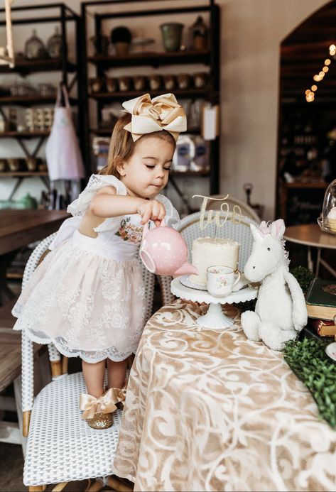 Tea For Two Birthday Party Outfit, Indoor Tea Party Photo Shoot, Let’s Partea First Birthday, Tea Time For Two Birthday, Second Birthday Tea Party Theme, Tea For Two Photo Shoot, Tea For Three Party, Tea Party Second Birthday, Two Tea Party Birthday