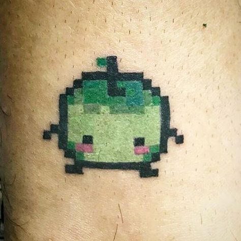 Stardew Valley Junimo Tattoo, Stardew Tattoo, Stardew Valley Tattoo, Fandom Tattoos, Valley Tattoo, Tattoo 2023, Stick N Poke Tattoo, Gaming Tattoo, Poke Tattoo