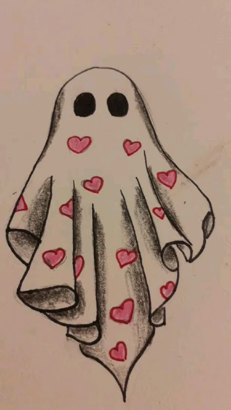 Simple Halloween Drawings, Halloween Zeichnungen, Halloween Drawings Ideas Easy, Easy Halloween Drawings, Cute Halloween Drawings, Scary Drawings, Really Cool Drawings, Easy Love Drawings, Meaningful Drawings