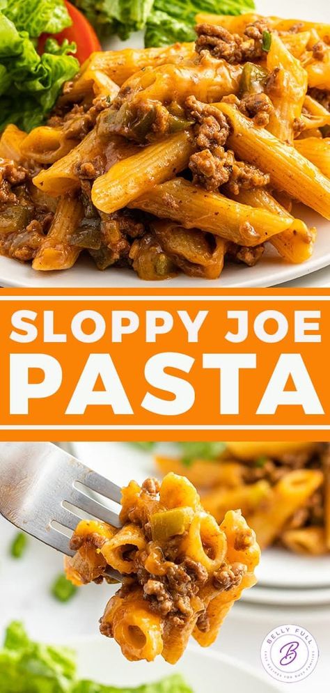 Cheesy Sloppy Cheeseburger Pasta, Ground Beef And Macaroni Recipes, Sloppy Joe Pasta, Hamburgers Recipes, Sloppy Joes Pasta, Beef Recipes Easy Dinners, Homemade Sloppy Joe Sauce, Pasta Casseroles, Ground Beef Pasta Recipes