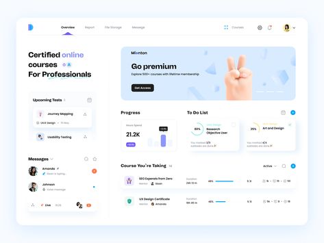 Online Education Platform Dashboard by Anastasiia for Awsmd on Dribbble Education Platform Design, Education Dashboard, Learning Images, Ui Design Dashboard, Learning Web, Web Dashboard, Online Web Design, Web Platform, Journey Mapping