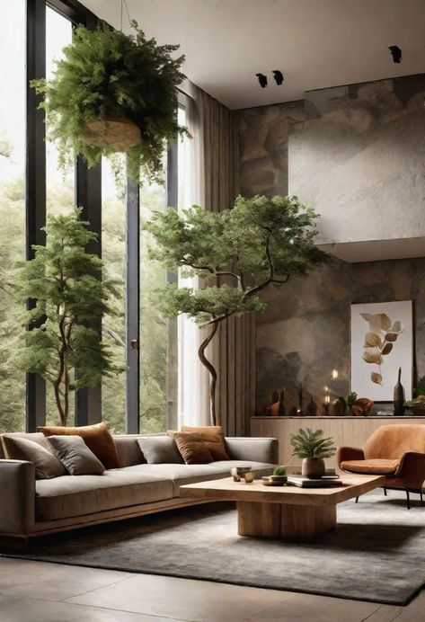 49 Modern Living Room Ideas: Create a Contemporary Haven 31 Modern Plant House Aesthetic, Modern Futuristic Living Room, Dark Modern House With Plants, Cozy Contemporary Living Room, Modern Living Room Ideas, Hacienda Style Homes, Sleek Furniture, House Bedroom, Nature Inspired Decor