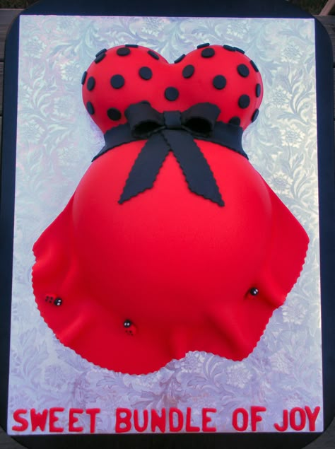 Baby Belly Cake, Pregnant Belly Cakes, Baby Bump Cakes, Baby Shower Chair, Belly Cakes, Ladybug Baby Shower, Baby Ladybug, Baby Cupcake, Baby Shower Cakes For Boys