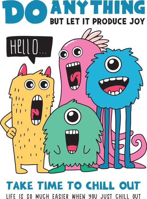 Cute monsters doodle. Vector illustration for sticker, poster, t shirt design, etc Doodle Vector, Design Advertisement, Sticker Poster, Cute Monsters, Pattern Illustration, Kids Prints, School Projects, Diy Bracelets, T Shirt Design