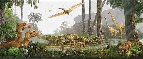 Dinosaur Mural, Dinosaur Pictures, Dinosaur Illustration, Prehistoric World, Jurassic World Dinosaurs, Prehistoric Art, Paleo Art, Jurassic Park World, Dinosaur Art