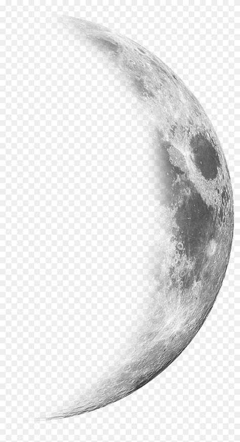 Crescent Moon Reference, Waxing Crescent Moon Drawing, Moon Png For Editing, Moon Transparent Background, Crescent Moon Aesthetic, Magazine Scrapbook, Waxing Crescent Moon, Texture Painting Techniques, Tufting Ideas