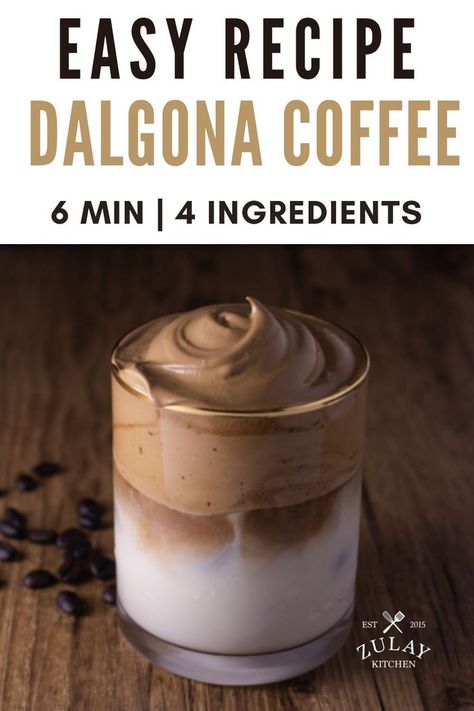 After Korean actor Jung Il-Woo praised the Dalgona Coffee drink on the television show Pyunstorang, the coffee craze could not be contained! Dalgona Coffee took over TikTok and crept its way into every recipe blog in sight. We couldn't resist hopping on the trend with this Easy Dalgona Coffee Recipe along with providing you some information about the whipped coffee's origins. Dolgana Coffee Recipes, Dalgona Coffee Recipe Easy, Dalgona Coffee Recipes, Milk Frother Recipes, Frother Recipes, 5 Minute Recipe, Coffee Origin, Mix Drinks, Easy Coffee Recipes