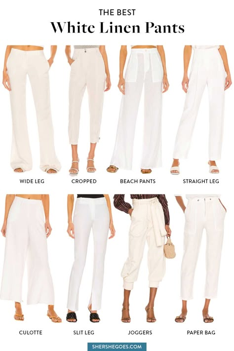 best-white-linen-pants-women Chic Linen Pants Outfit, Straight Linen Pants, Linen Pants Outfits For Women, Loose White Pants Outfit, White Straight Pants Outfit, White Linen Pants Outfit Winter, Linen White Pants Outfit, Linen Pants Outfit Work, Cotton Pants Outfit