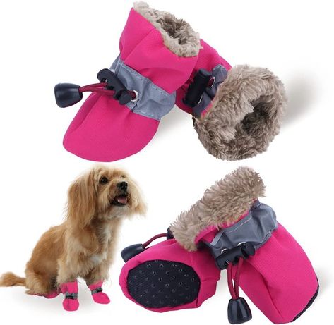 Snowwhite Dog LUZGAT Dog Warm Shoes Dog Boots Paw Protector for Winter Small Medium Dog with Anti-Slip Sole and Plush Pack of 4 Dog Winter Boots, Dog Snow Boots, Shoes For Winter, Dog Snow, Paw Protector, Dog Booties, Dog Leg, Dog Winter, Dog Winter Coat