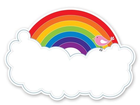 Cloud And Rainbow, Colorful Borders Design, Birthday Cake Topper Printable, School Labels, Rainbow Theme, Rainbow Birthday, Art Drawings For Kids, School Crafts, A Rainbow