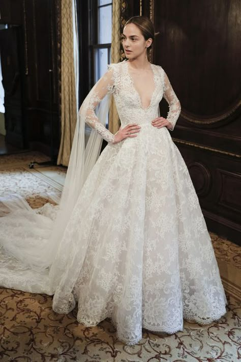 Monique Lhuillier Wedding, Monique Lhuillier Wedding Dress, Monique Lhuillier Bridal, White Wedding Dress, Designer Bridal Gowns, Bridal Fashion Week, Wedding Dress Trends, Long Sleeve Wedding, Best Wedding Dresses