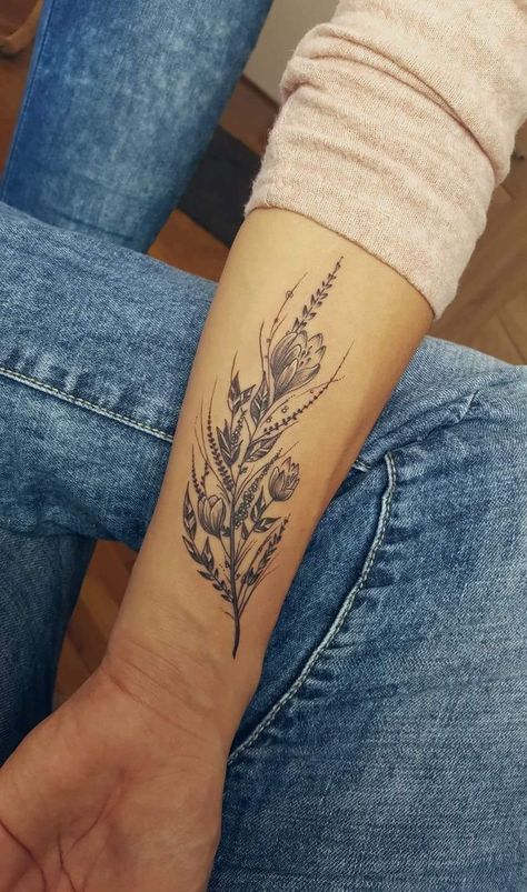 Western Feather Tattoos For Women, Western Tattoos Back Of Arm, Feather Tattoos Western, Western Arrow Tattoos For Women, Feminine Country Tattoos, Western Armband Tattoo, Western Forarm Tattoos For Women, Shoulder Tattoos For Women Western, Western Flower Tattoos For Women