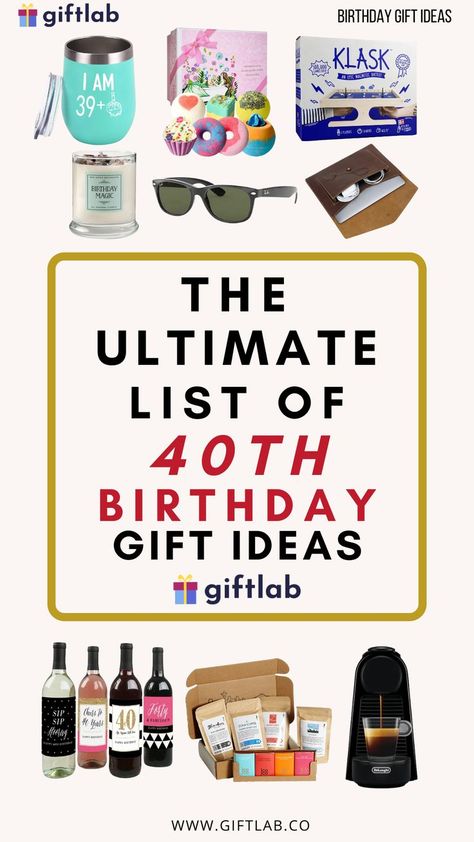 You know what they always say, life starts at 40! If you have a friend or loved one who's going 40 soon, celebrate it by giving something memorable and adorable! Here are some awesome 40th birthday gift ideas! #giftideas Great 40th Birthday Gift Ideas, Best 40th Birthday Gifts For Women Funny, 40th Birthday Hamper For Her, 40 Presents For 40th Birthday, 40th Birthday Care Package, Turning 40 Gift Basket Ideas, Friends 40th Birthday Gift Ideas, Best Friends 40th Birthday Ideas, Funny 40th Birthday Gifts For Women