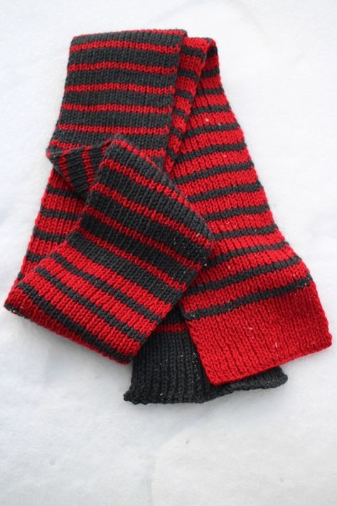 Introducing the Melded Scarf - a free scarf pattern designed for the Foster Care 2 Success’ Red Scarf Project. | withwool.com Striped Shawl Knitting Pattern, Color Block Scarf Knitting, Striped Scarf Crochet Pattern, Scarf Pattern Knitting, Stripe Scarf Knit, Block Knitting, Stripe Scarf Pattern, Crochet Womens Scarf, Knitting Scarf